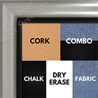 BB1520-1 Silver With Black Trim Large Wall Board Cork Chalk Dry Erase