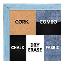 BB1532-11 Distressed Soft Blue - Small Custom Cork Chalk or Dry Erase Board