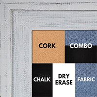 BB1533-2 Distressed Soft White - Medium Custom Cork Chalk or Dry Erase Board