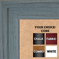 BB1534-6 Distressed Blue Gray - Extra Large Custom Cork Chalk or Dry Erase Board