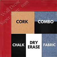 BB1536-1 Glossy Red - Medium Custom Cork Chalk or Dry Erase Board