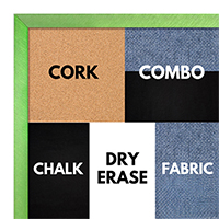 BB1540-10 Thin Metal Electric Lime Green Custom Cork Chalk or Dry Erase Board Small To Large