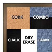 BB1540-20 Thin Metal Frosted Bronze Custom Cork Chalk or Dry Erase Board Small To Large