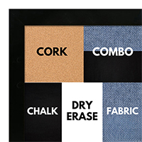 BB1544-9 Black - 3/4 Inch Wide X 1 1/4 Inch High - Small Custom Cork Chalk Dry Erase