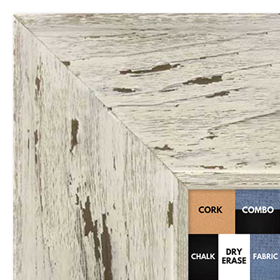 BB1554-4 Distressed White Driftwood - Extra Extra Large Chalkboard Cork Dry Erase