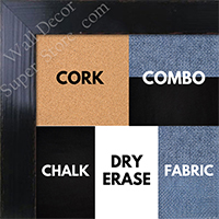 BB1566-3 Glossy Distressed Black - Medium Custom Cork Chalk or Dry Erase Board