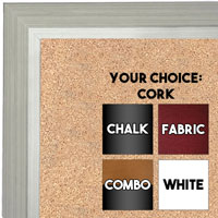 BB1661-2 | Silver | Custom Cork Bulletin Board | Custom White Dry Erase Board | Custom Chalk Board