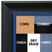 BB1690-6 | Black / Blue | Custom Cork Bulletin Board | Custom White Dry Erase Board | Custom Chalk Board