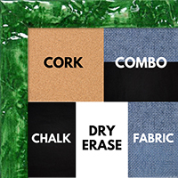 BB1691-2 | Glossy Green / Design | Custom Cork Bulletin Board | Custom White Dry Erase Board | Custom Chalk Board