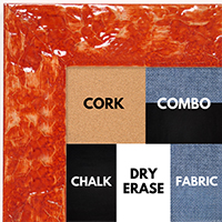 BB1692-4 | Glossy Orange / Design | Custom Cork Bulletin Board | Custom White Dry Erase Board | Custom Chalk Board