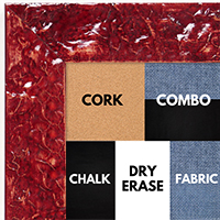 BB1692-7 | Glossy Red / Design | Custom Cork Bulletin Board | Custom White Dry Erase Board | Custom Chalk Board