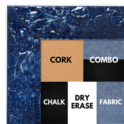 BB1692-8 | Glossy Blue / Design | Custom Cork Bulletin Board | Custom White Dry Erase Board | Custom Chalk Board