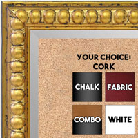 BB1747-3 | Distressed - Gold Leaf Beads | Custom Cork Bulletin Board | Custom White Dry Erase Board | Custom Chalk Board