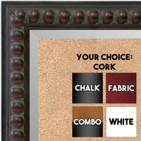 BB1747-4 | Distressed - Brown Beads | Custom Cork Bulletin Board | Custom White Dry Erase Board | Custom Chalk Board