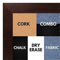 BB1844-5 Dark Walnut Large Wall Board Cork Chalk Dry Erase