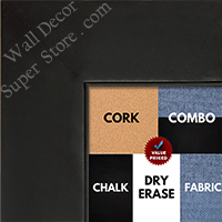 BB1865-1 Matte Satin Black 2 3/4" Wide Value Priced Medium To Extra Large Custom Cork Chalk Or Dry Erase Board   