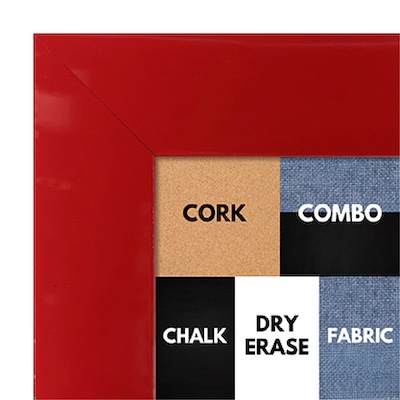 BB321-3 High Gloss Red Lacquer Medium To Extra Large Custom Cork Chalk Or Dry Erase Board