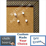 BB86-2 Antique Silver Thatched Design Small To Medium Custom Cork Chalk or Dry Erase Board