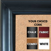 BB97-1 Satin Black Outside Slope Custom Cork Chalk or Dry Erase Board Medium To Extra Large