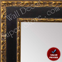 MR1050-3 Ornate Black with Gold  Custom Mirror Embossed Back and Lip