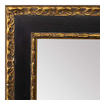 MR1050-3 Ornate Black with Gold  Custom Mirror Embossed Back and Lip