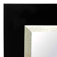 MR109-2 Satin Black With Distressed Silver - Extra Large Custom Wall Mirror Custom Floor Mirror