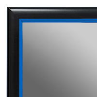 MR1400-1 Black With Blue Lip - Small Custom Wall Mirror