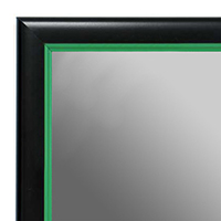 MR1400-2 Black With Green Lip - Small Custom Wall Mirror