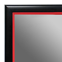 MR1400-3 Black With Red Lip - Small Custom Wall Mirror