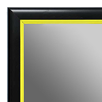 MR1400-4 Black With Yellow Lip - Small Custom Wall Mirror