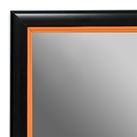 MR1400-5 Black With Orange Lip - Small Custom Wall Mirror