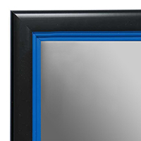 MR1401-1 Black With Blue Lip - Medium Custom Wall Mirror Custom Floor Mirror