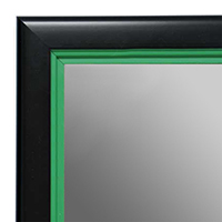 MR1401-2 Black With Green Lip - Medium Custom Wall Mirror Custom Floor Mirror