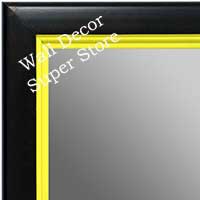 MR1401-4 Black With Yellow Lip - Medium Custom Wall Mirror Custom Floor Mirror