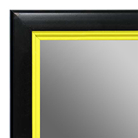 MR1401-4 Black With Yellow Lip - Medium Custom Wall Mirror Custom Floor Mirror