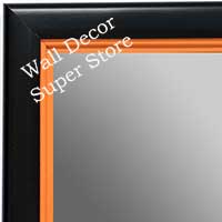 MR1401-5 Black With Orange Lip - Medium Custom Wall Mirror Custom Floor Mirror