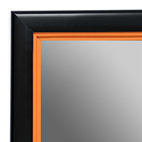 MR1401-5 Black With Orange Lip - Medium Custom Wall Mirror Custom Floor Mirror