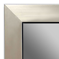 MR1494-2 Brushed Silver With Black - Large Custom Wall Mirror Custom Floor Mirror