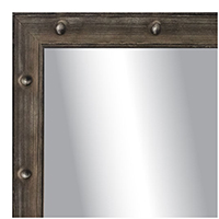 MR1502-5 Vintage Brown with Rivets - Small Custom Wall Mirror