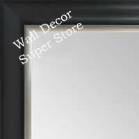 MR1520-2 Black With Silver Trim  - Medium Custom Wall Mirror Custom Floor Mirror