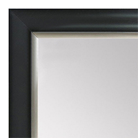 MR1520-2 Black With Silver Trim - Medium Custom Wall Mirror Custom Floor Mirror