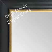 MR1520-4 Black With Gold Trim- Medium Custom Wall Mirror Custom Floor Mirror