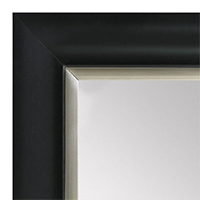 MR1521-2 Black With Silver Trim Large Custom Wall Mirror Custom Floor Mirror