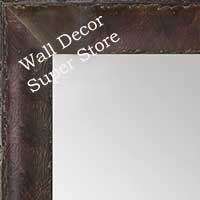 MR1530-2 Distressed Burlwood Walnut Coffee Brown Medium Custom Wall Mirror Custom Floor Mirror
