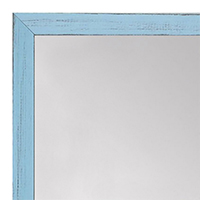 MR1532-11 Distressed Soft Blue - Very Small Custom Wall Mirror - Custom Bathroom Mirror