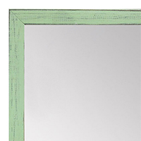 MR1532-12 Distressed Soft Green - Very Small Custom Wall Mirror - Custom Bathroom Mirror