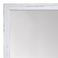 MR1532-2 Distressed Soft White - Very Small Custom Wall Mirror - Custom Bathroom Mirror