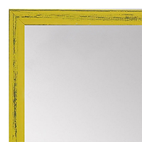 MR1532-7  Distressed Yellow - Very Small Custom Wall Mirror -  Custom Bathroom Mirror