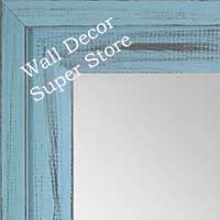MR1534-11 Distressed Soft Blue - Large Custom Wall Mirror -  Custom Bathroom Mirror