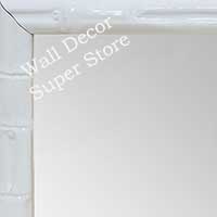 MR1551-1 Glossy White - Tropical Bamboo  - Small Custom Wall Mirror Custom Floor Mirror